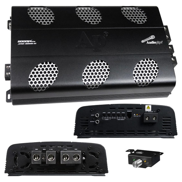 Audiopipe APHF-8000D-H1 | 8000W Full Range Monoblock Amplifier | 1 Ohm