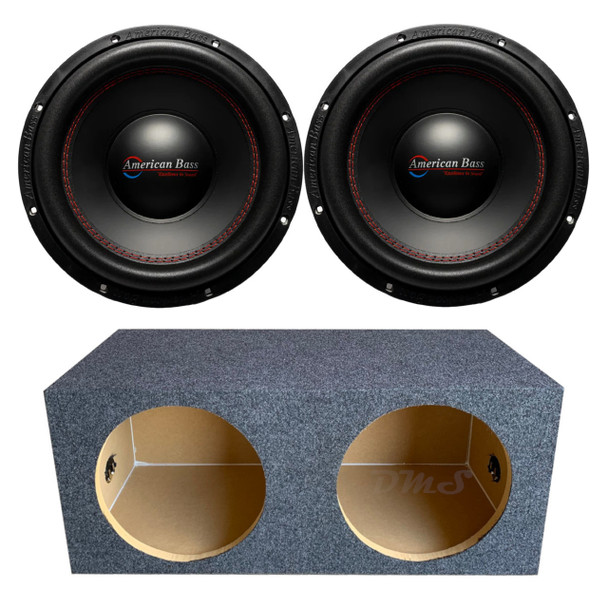 American Bass DX 12 Package | Dual 12 Inch 600W SVC 4 Ohm Subwoofers & QPower HD Sealed Box