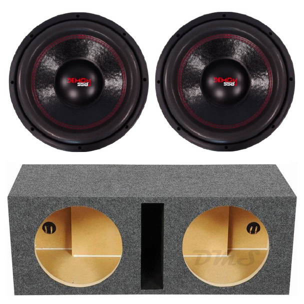 SSA Demon 12 D2 Package | Dual 12 Inch 550W RMS DVC 2 Ohm Subwoofers & QPower HD Ported Box