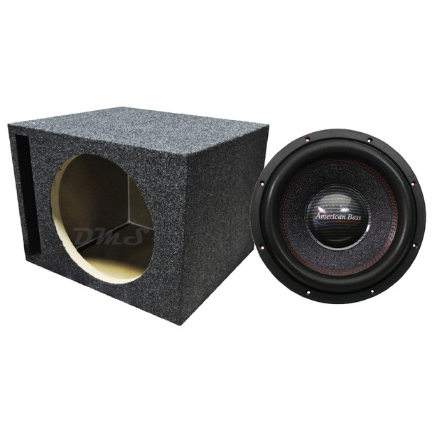 American Bass HAWK 12 Package | 12 Inch 3000W DVC 4 Ohm Subwoofer & QPower HD Ported Box