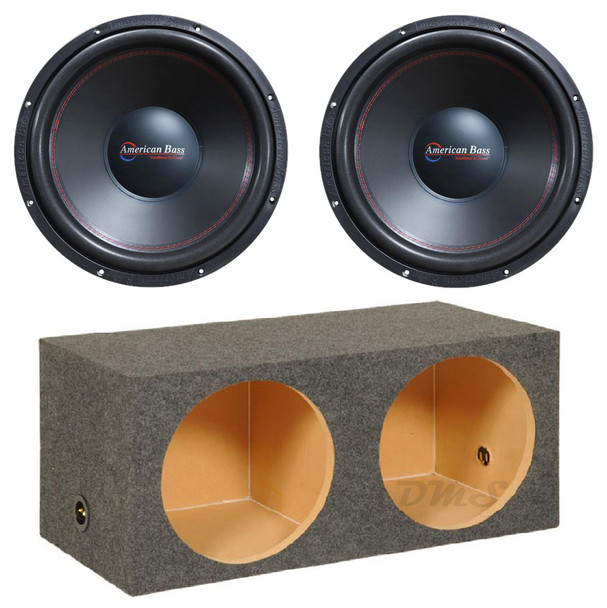 American Bass XO 15 Package | Dual 15" 1000W D4 Subwoofers & QPower HD Sealed Box