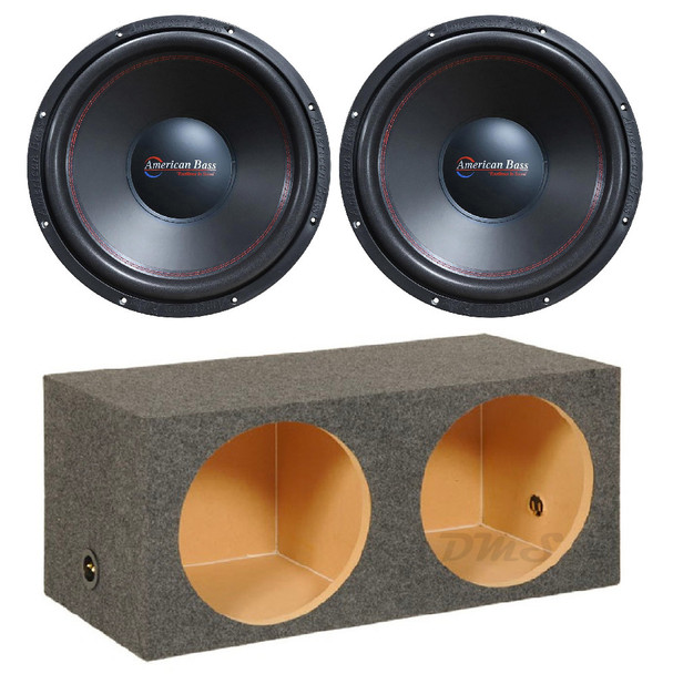 American Bass XO 15 Package | Dual 15 Inch 1000W DVC 4 Ohm Subwoofers & QPower HD Sealed Box