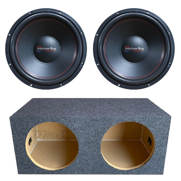 American Bass XO 12 Package | Dual 12 Inch 600W DVC 4 Ohm Subwoofers & QPower HD Sealed Box