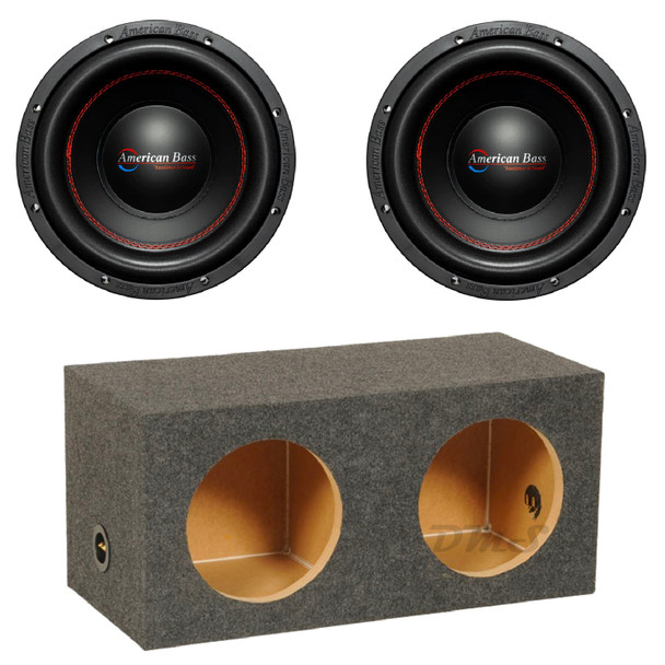 American Bass XO 10 Package | Dual 10 Inch 600W DVC 4 Ohm Subwoofers & QPower HD Sealed Box