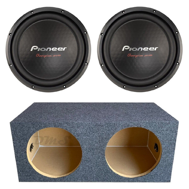 Pioneer Champion TS-A301S4 Package | Dual 12 Inch 1600W SVC 4 Ohm Subwoofers & QPower HD Sealed Box