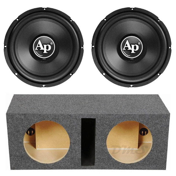 Audiopipe TS-PP2-10-D4 Package | Dual 10" 800W D4 Subwoofers & QPower HD Ported Box