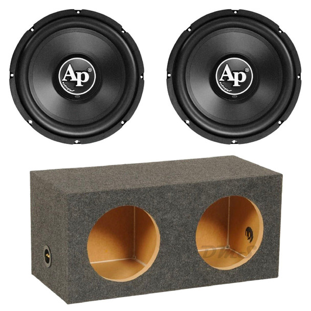 Audiopipe TS-PP2-10-D4 Package | Dual 10" 800W D4 Subwoofers & QPower HD Sealed Box