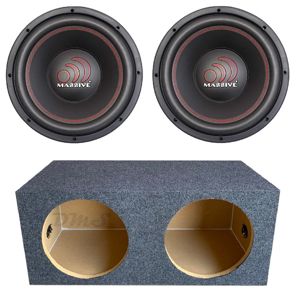 Massive Audio MMA 12 Package | Dual 12 Inch 1000W DVC 4 Ohm Subwoofers & QPower HD Sealed Box