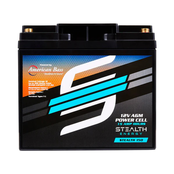 American Bass Stealth Energy STEALTH150 | 12-Volt 15AH AGM Power Cell Battery