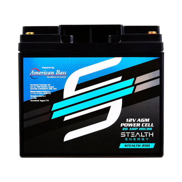American Bass Stealth Energy STEALTH200 | 12-Volt 20AH AGM Power Cell Battery