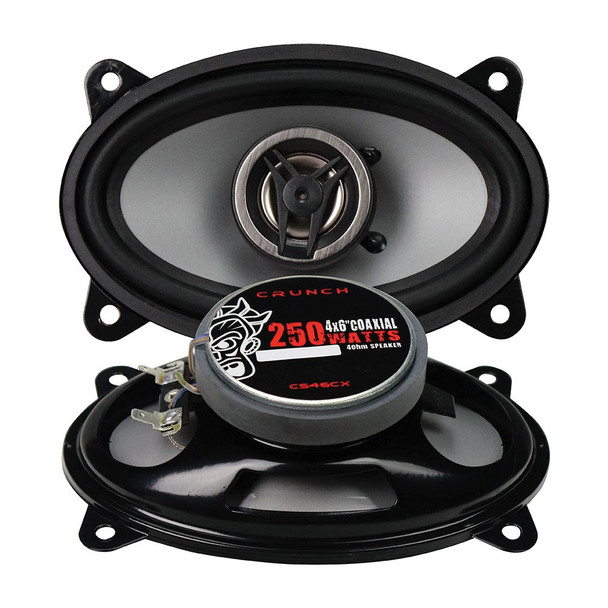 Crunch CS46CX | 4x6 Inch 250W 4 Ohm 2-Way Coaxial Speakers (Pair)