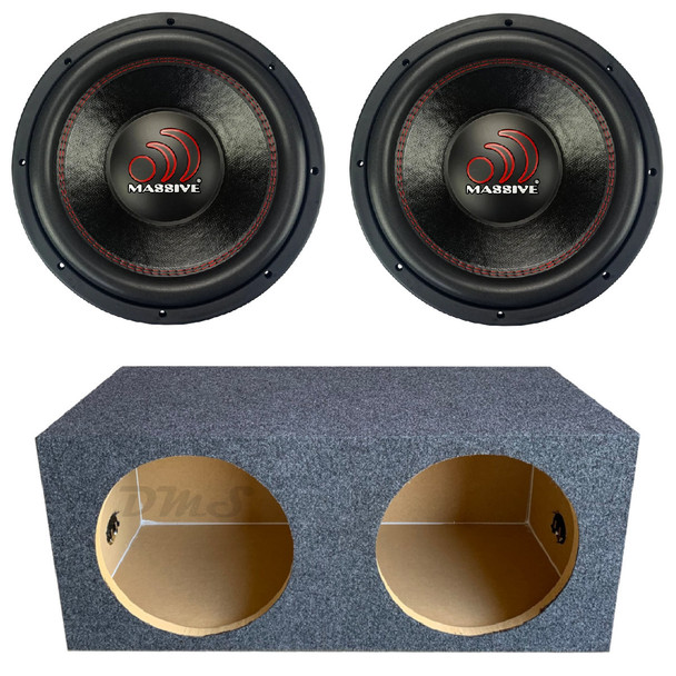Massive Audio GTX124R Package | Dual 12 Inch 2000W DVC 4 Ohm Subwoofers & QPower HD Sealed Box