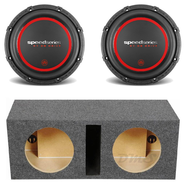 DB Drive SPW10D4 Package | Dual 10 Inch 1250W Max DVC 4 Ohm Subwoofers & QPower HD Ported Box