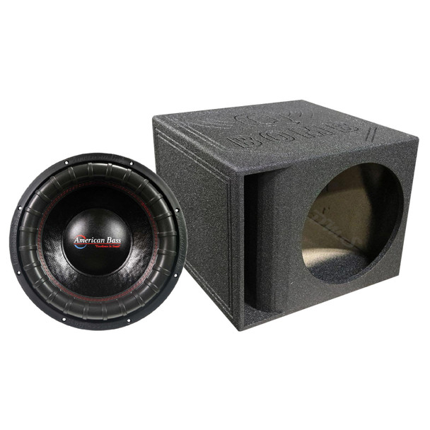 American Bass ELITE 15 Package | 15 Inch 2400W DVC 4 Ohm Subwoofer & QBomb Kerf Ported Box