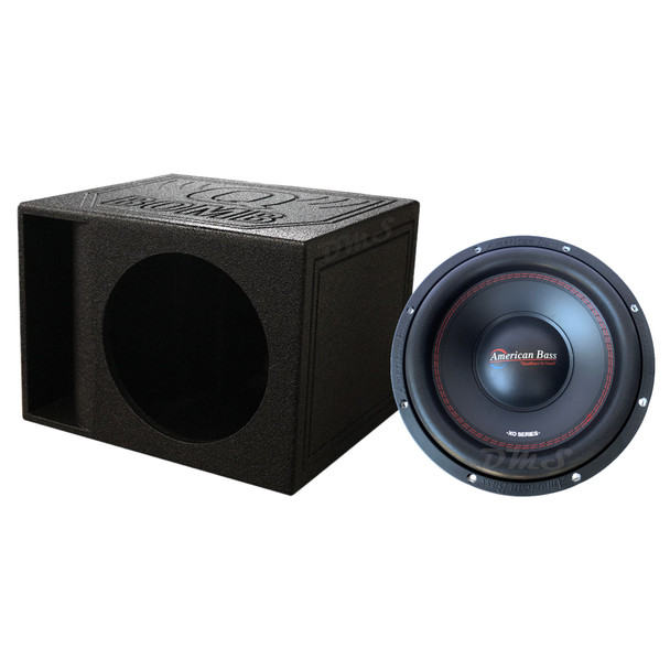 American Bass XO 12 Package | 12" 600W D4 Subwoofer QBomb Kerf Ported Box