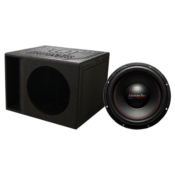 American Bass DX 12 Package | 12" 600W S4 Subwoofer & QBomb Kerf Ported Box