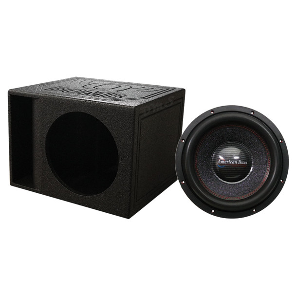 American Bass HAWK 12 Package | 12 Inch 3000W DVC 4 Ohm Subwoofer & QPower Kerf Ported Box