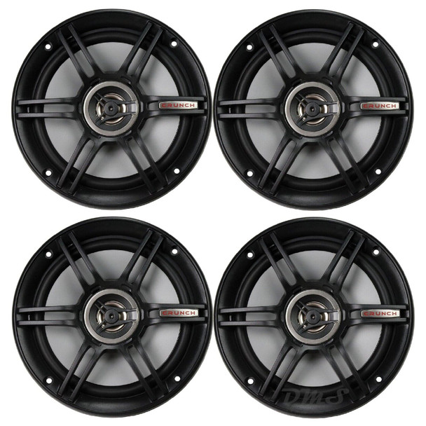Crunch CS65CXS | 6.5 Inch 300W 4 Ohm 2-Way Shallow Coaxial Speakers (4 Pack)