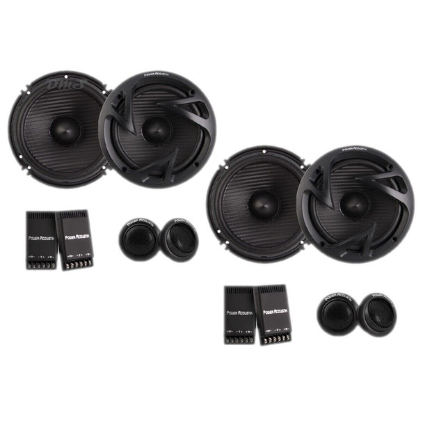 Power Acoustik EF-60C | 6.5 Inch 500W 4 Ohm 2-Way Component Speakers (4 Pack)