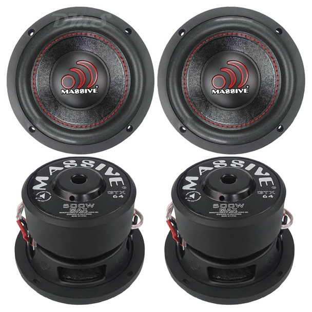 Massive Audio GTX 6 Inch 500W DVC 4 Ohm Subwoofers | GTX64 (4 Pack)