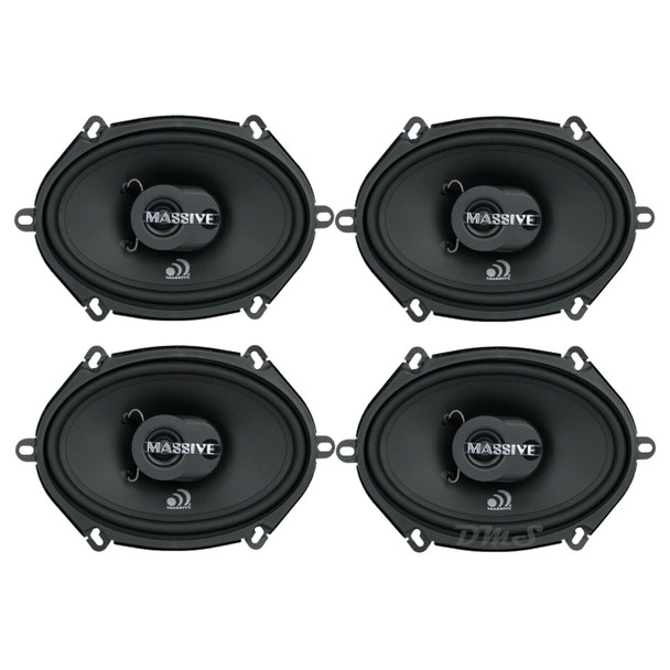 Massive Audio MX57 V2 | 5x7 Inch 220W 4 Ohm 3-Way Coaxial Speakers (4 Pack)