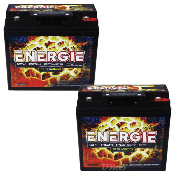 Energie PR1200 | 12-Volt 18AH AGM Power Cell Performance Battery 1200W (2 Pack)
