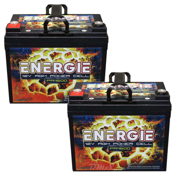 Energie PR1600 | 12-Volt 35AH AGM Power Cell Performance Battery 1600W (2 Pack)