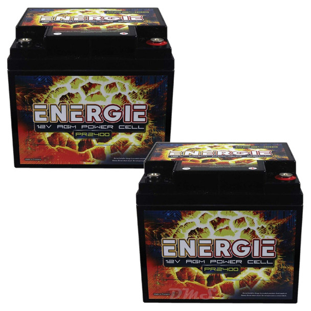 Energie PR2400 | 12-Volt 50AH AGM Power Cell Performance Battery 2400W (2 Pack)