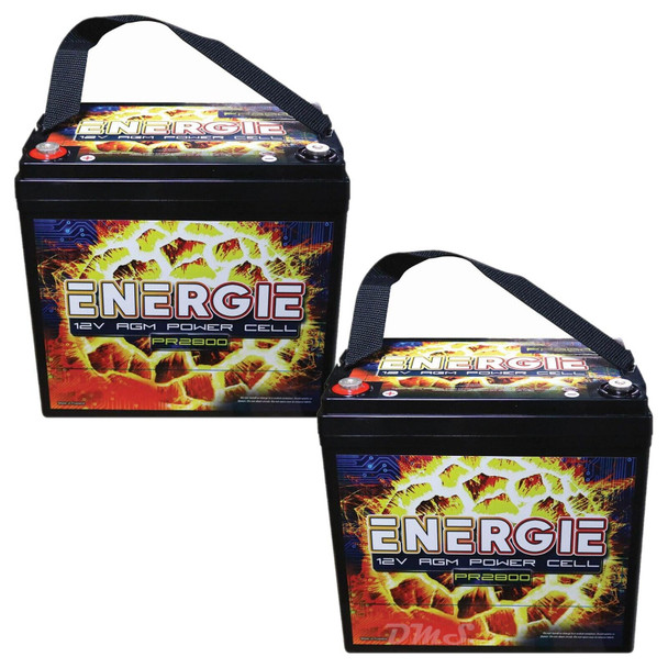 Energie PR2800 | 12-Volt 55AH AGM Power Cell Performance Battery 2800W (2 Pack)
