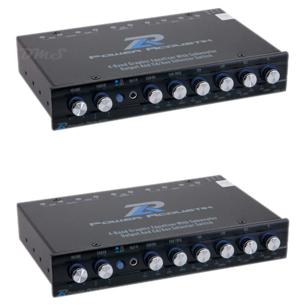 Power Acoustik PWM-16 | 4 Band Graphic Equalizer with 7 Volt Line Driver (2 Pack)