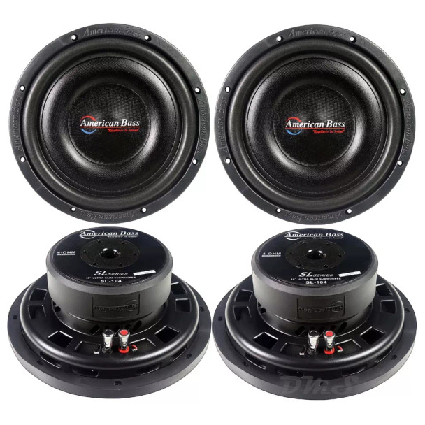American Bass SL 10 Inch 600W SVC 4 Ohm Shallow Slim Subwoofers | SL104 (4 Pack)
