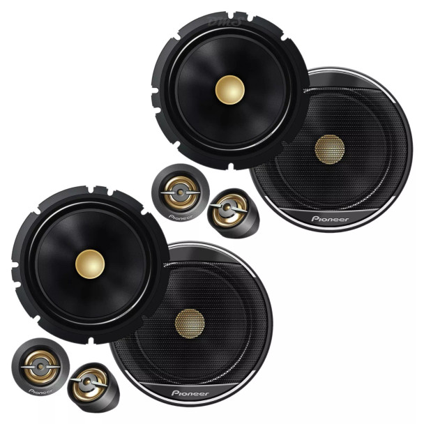 Pioneer TS-A1601C | 6.5 Inch 350W 4 Ohm 2-Way Component Speaker Set (4 Pack)