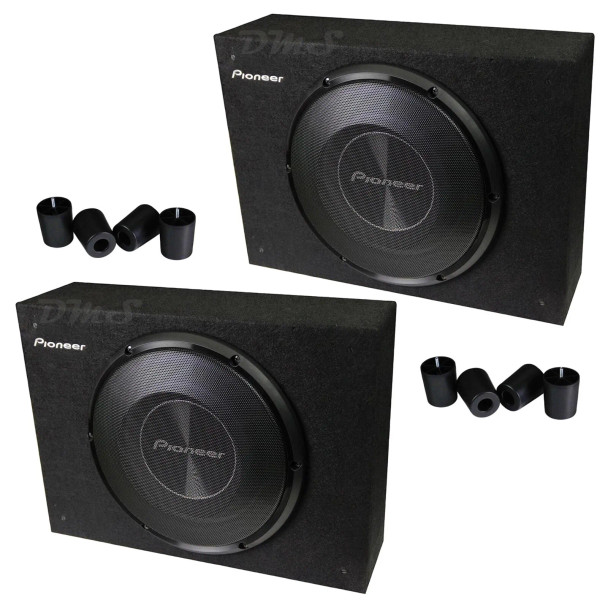 Pioneer TS-A2000LB | 700W Max 8 Inch 2-Ohm Shallow Mount Loaded Subwoofer Enclosure (2 Pack)