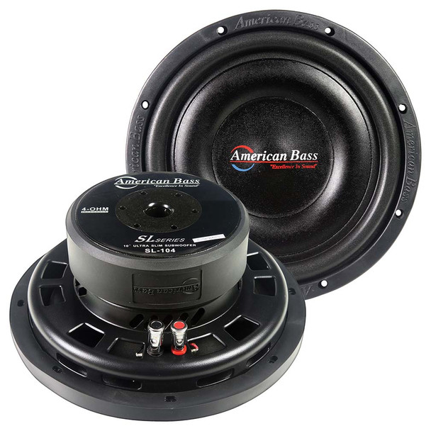 American Bass SL-104 | 10 Inch 600W Single 4 Ohm Shallow Slim Subwoofer | SL 10" American Bass SL-104 | 10 Inch 600W Single 4 Ohm Shallow Slim Subwoofer | SL 10"