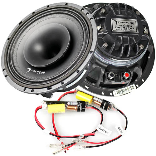 Diamond Audio MP654 | 6.5 Inch 300W 4 Ohm Pro Coaxial Horn Marine Speakers (Pair)