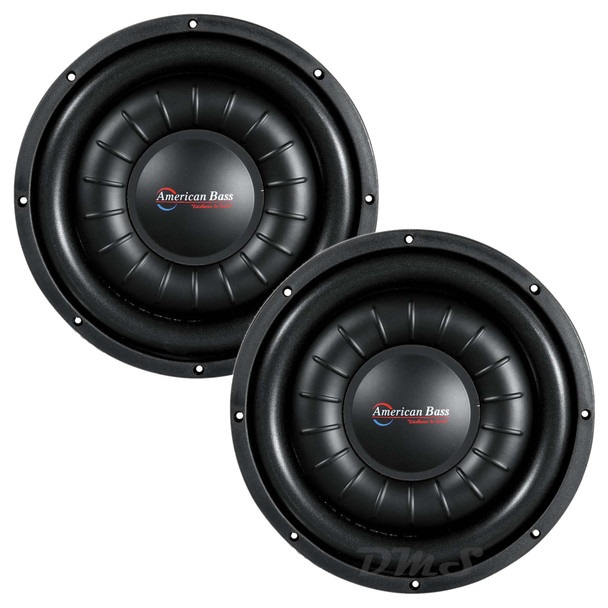American Bass HAWK Slim 10 Inch 1500W DVC 4 Ohm Shallow Subwoofers | HAWKSLIM1044 (Pair)