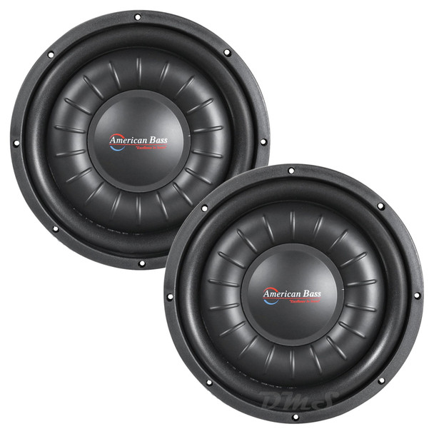 American Bass HAWK Slim 12 Inch 2000W DVC 4 Ohm Shallow Subwoofers | HAWK1244SL (Pair)