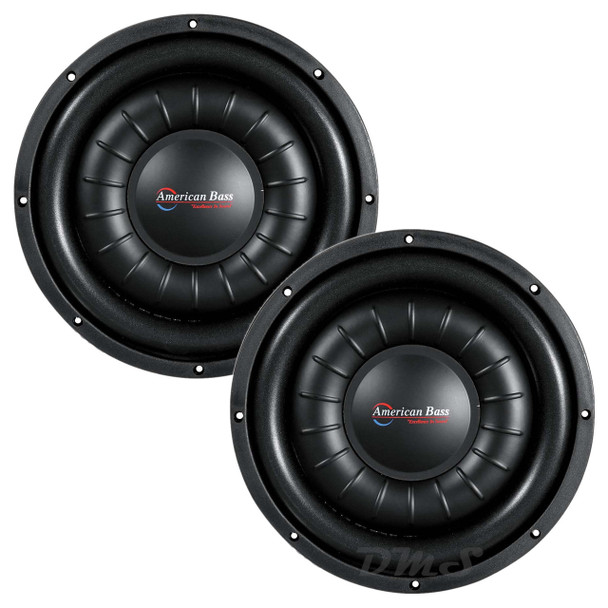 American Bass HAWK Slim 10 Inch 1500W DVC 2 Ohm Shallow Subwoofers | HAWK1022SL (Pair)