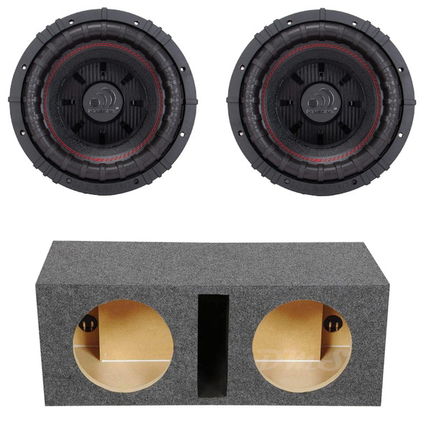Massive Audio GTR 10 Package | Dual 10 Inch 1500W DVC 2 Ohm Subwoofers & QPower HD Ported Box
