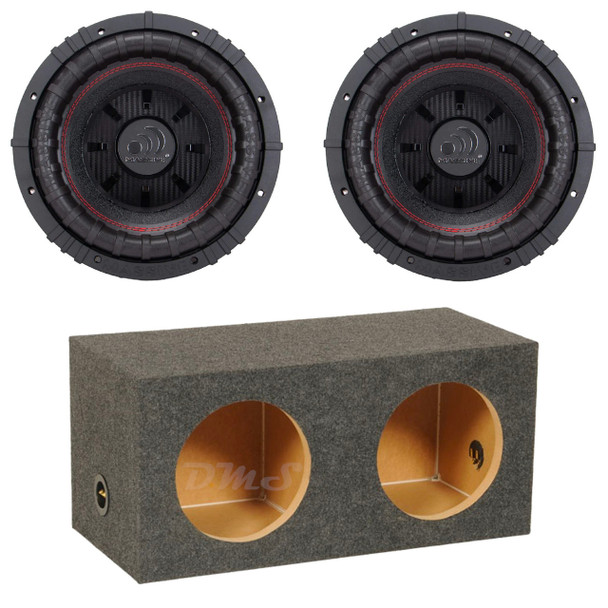 Massive Audio GTR 10 Package | Dual 10 Inch 1500W DVC 4 Ohm Subwoofers & QPower HD Sealed Box