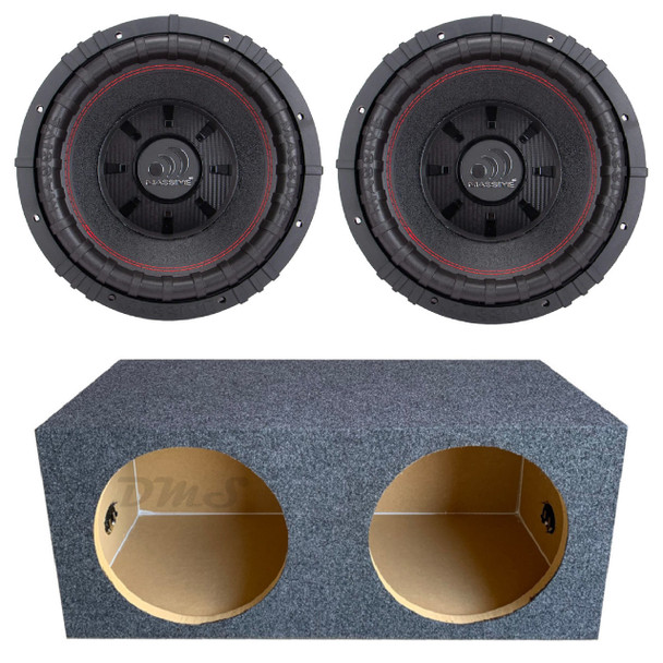 Massive Audio GTR 12 Package | Dual 12 Inch 1600W DVC 4 Ohm Subwoofers & QPower HD Sealed Box