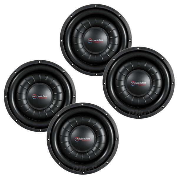 American Bass HAWK Slim 10 Inch 1500W DVC 4 Ohm Shallow Subwoofers | HAWK1044SL (4 Pack)
