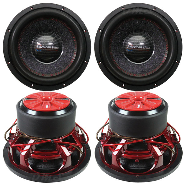 American Bass HAWK 12 Inch 3000W DVC 4 Ohm Subwoofers | HAWK1244 (4 Pack)