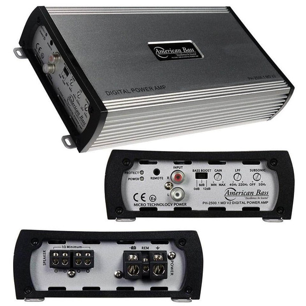 American Bass PH-2500 MD | 2500W Max Monoblock Subwoofer Amplifier | PH25001MDV2