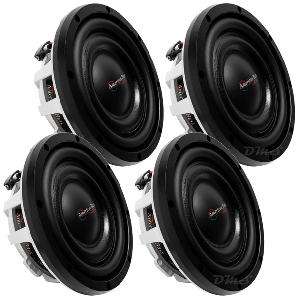 American Bass Titanium 8 Inch Slim 600W DVC 4 Ohm Shallow Subwoofers | TM844 (4 Pack)