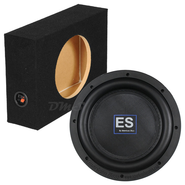 American Bass ES 10 Package | 10 Inch 1000W DVC 2 Ohm Slim Subwoofer & QPower Sealed Slim Box