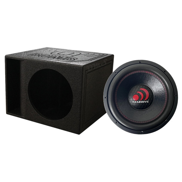 Massive Audio GTX124H Package | 12 Inch 1600W DVC 4 Ohm Subwoofer & QBomb Kerf Ported Box