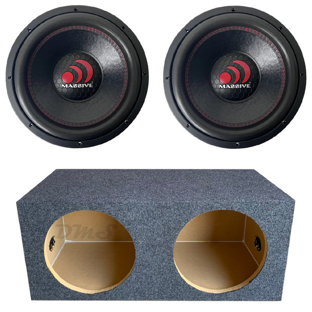 Massive Audio GTX124H Package | Dual 12 Inch 1600W DVC 4 Ohm Subwoofers & QPower HD Sealed Box