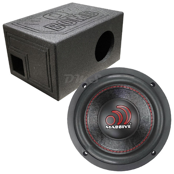 Massive Audio GTX 6 Package | 6 Inch 500W DVC 4 Ohm Subwoofer & QBomb Ported Box