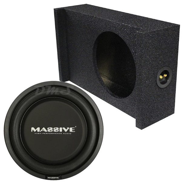 Massive Audio UFO 10 Package | 10 Inch 600W DVC 4 Ohm Slim Subwoofer & QBomb Sealed Downfire Box